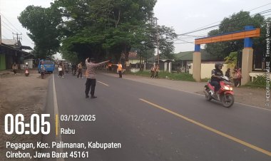 Berikan Pelayanan Prima, Polsek Gempol POlresta Cirebon Laksanakan Gatur Lalu Lintas