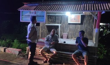 Patroli Pos Kamling Polsek Beber di Desa Patapan untuk Tingkatkan Rasa Aman dan Nyaman Masyarakat