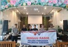 Sampaikan Pesan Kamtibmas, Polsek Pabuaran Gelar Program Minggu Kasih Bersama Jemaat GBI Ciledug