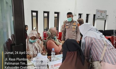 Bhabinkamtibmas Desa Palimanan Timur Polsek Gempol Polresta Cirebon Monitoring Pemeriksaan Rontgen Gratis Cegah TB